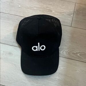 ALO Yoga Black Mesh Trucker Hat